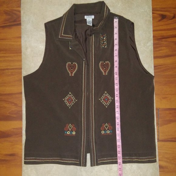 GRAFF Um Company XL Embroidered Vest Jacket Polyes - Picture 2 of 6